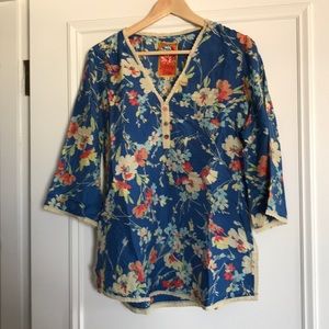 Johnny Was floral silk tunic